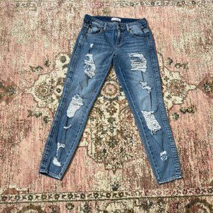 Guess Ripped Jeans with Side Strip Detail Women's Size 24